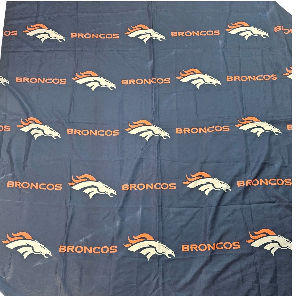 Denver Broncos NFL Wall Tapestry Navy Blue Repeating Logo Banner The Northwest